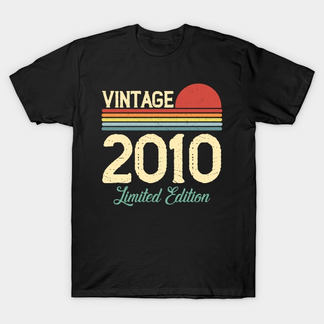 Vintage 2010 Limited Edition Birthday Gift Men Women Retro T-Shirt by Boneworkshop